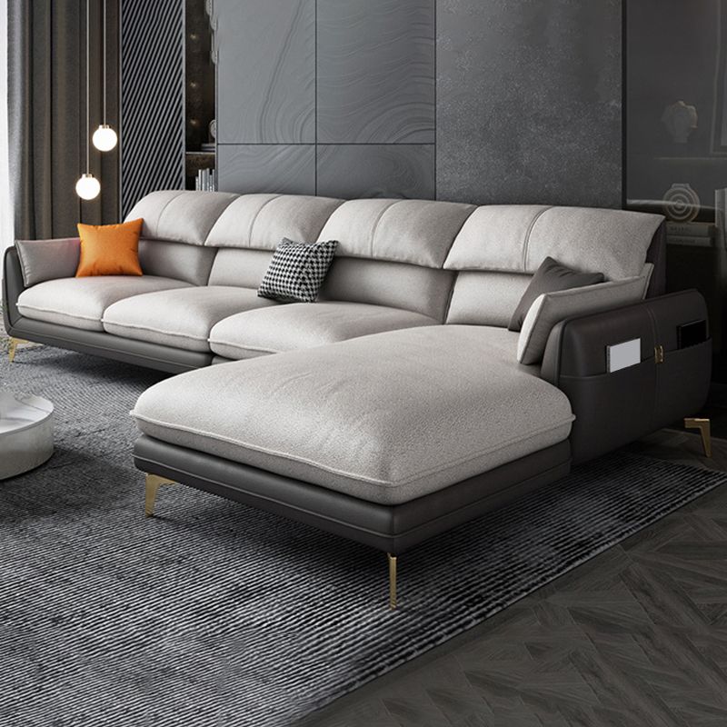 Contemporary 4-Seater with Storage and Pillow Back for Living Room