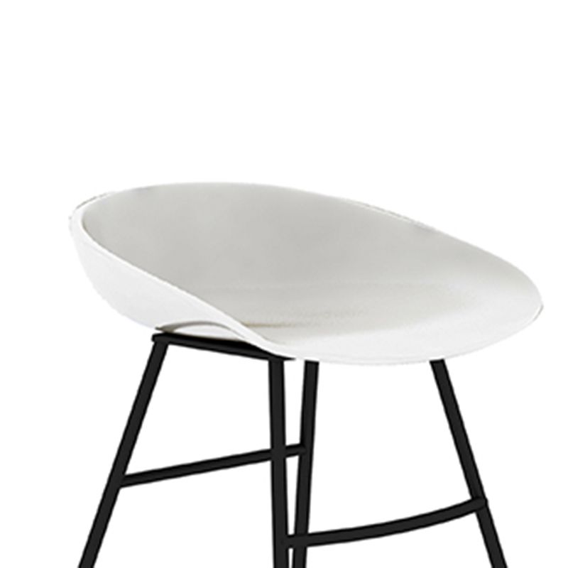 Contemporary Plastic Backrest Counter High Stool with 4 Legs