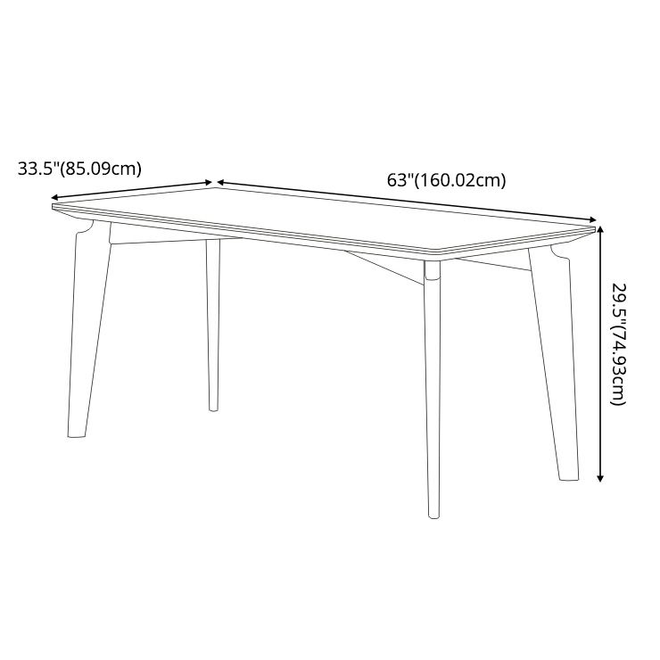 Minimalist Rectangle Sintered Stone Dining Table for 4/ 6with Wooden Base Dining Set for Restaurant