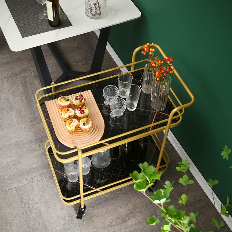 31.50" High Rolling Contemporary Prep Table Wooden Prep Table