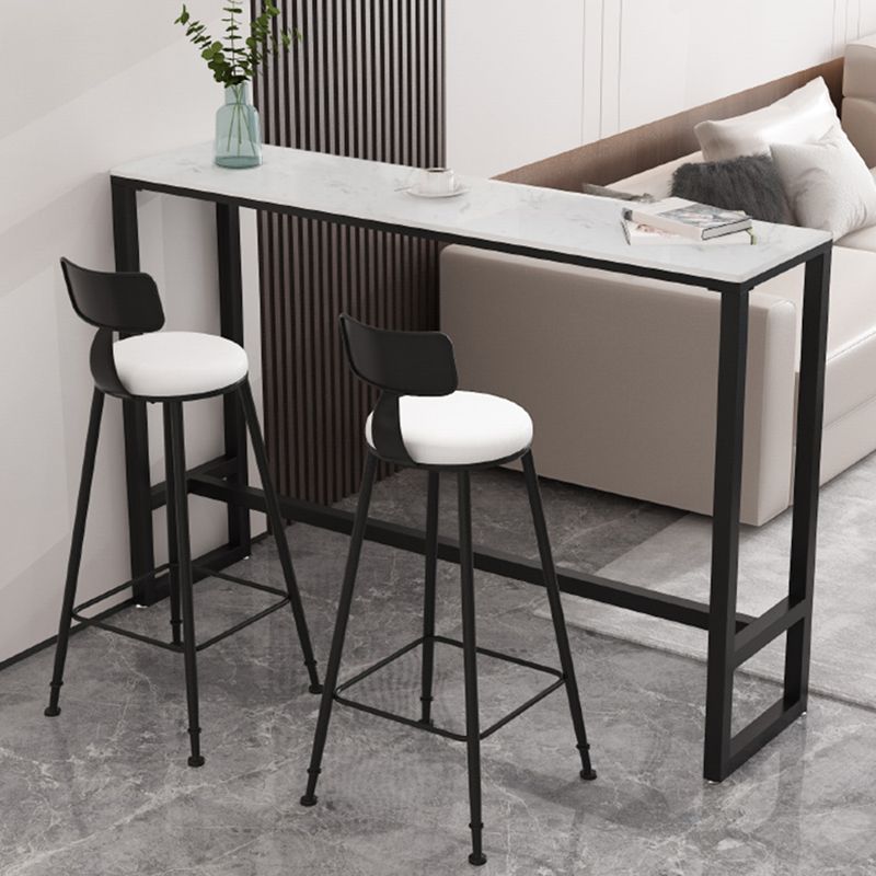 Contemporary Rectangle Bar Table Set 1/3/5 Pcs Iron Frame Bar Table and Stools