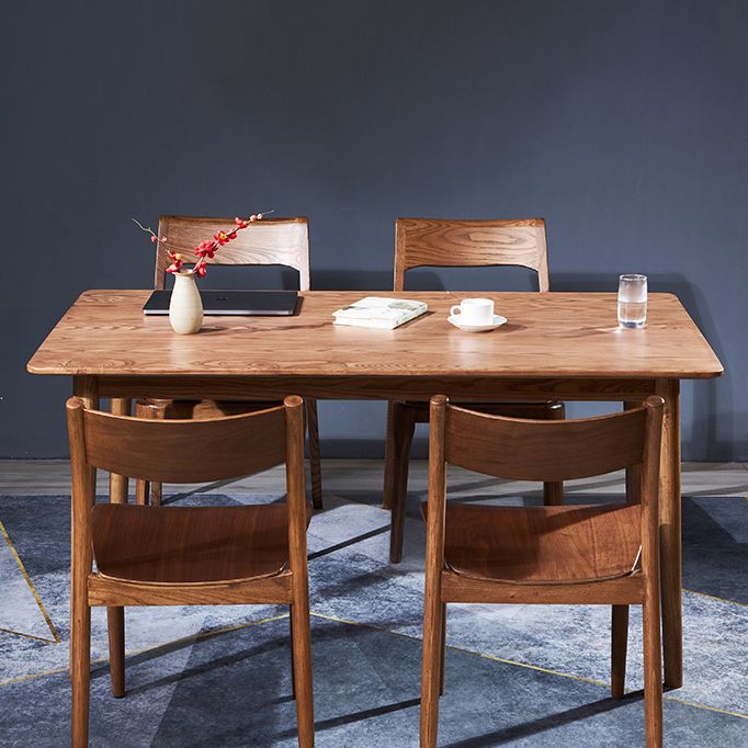 Juego de comedor de madera maciza de estilo tradicional con mesa de altura tradicional y 4 patas base para uso en el hogar