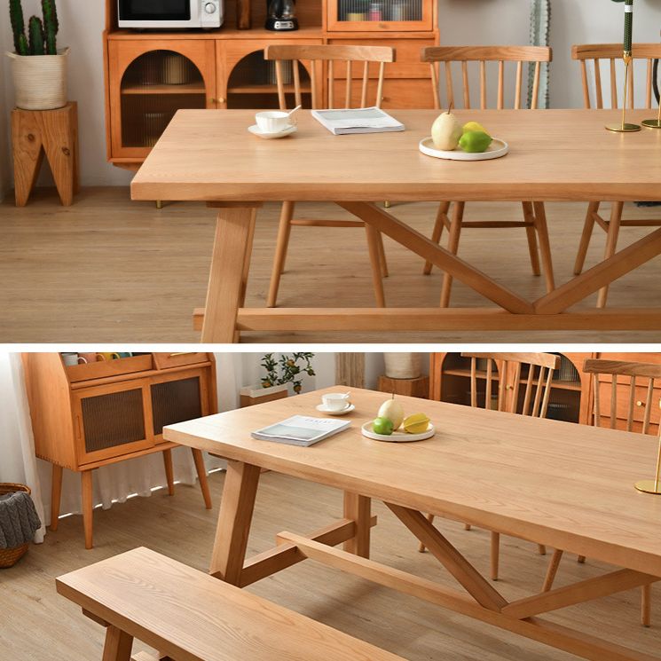 Traditional 1/2/3/5/7 Pieces Dining Set Rectangle Pine Wood Dining Table for Dining Room