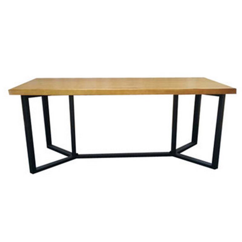 Industrial Rectangle Dining Table Solid Wood Trestle Base Dining Table
