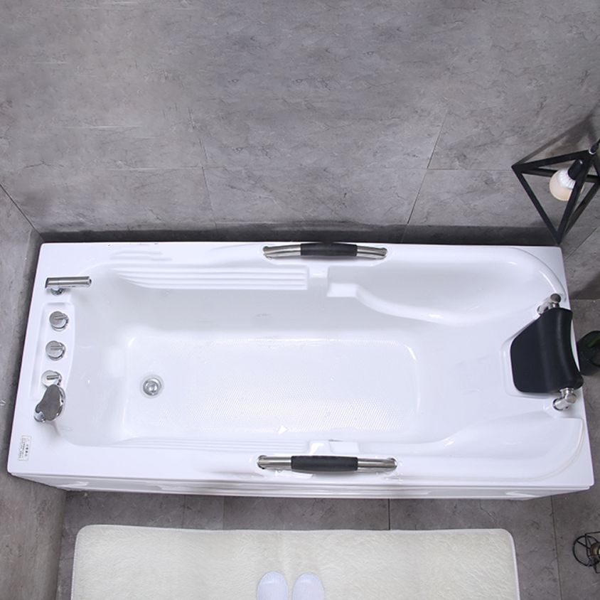 Freestanding Acrylic Rectangular Bathtub Modern Soaking White Bath