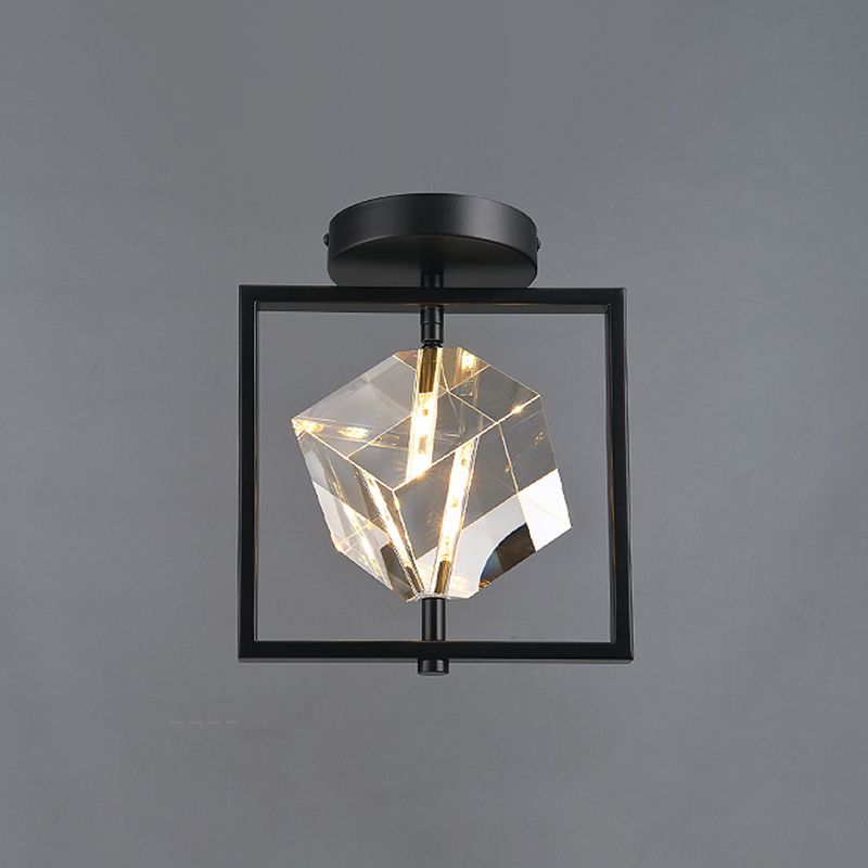 Luminaire encastré géométrique contemporain en cristal à 2 lumières