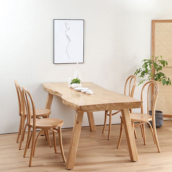 Rectangle Solid Wood Dining Table Simplicity 4 Legs Table for Dining Room