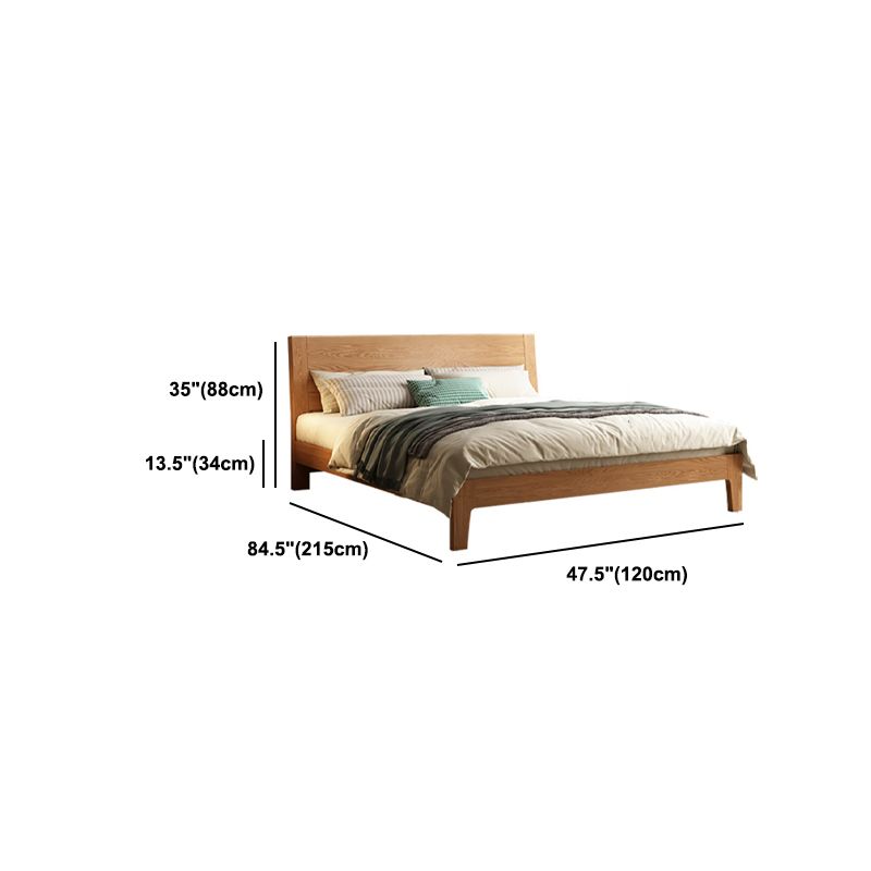 Natural Oak Wood Platform Bed,Cal King Platform Bed Frame with Bedside