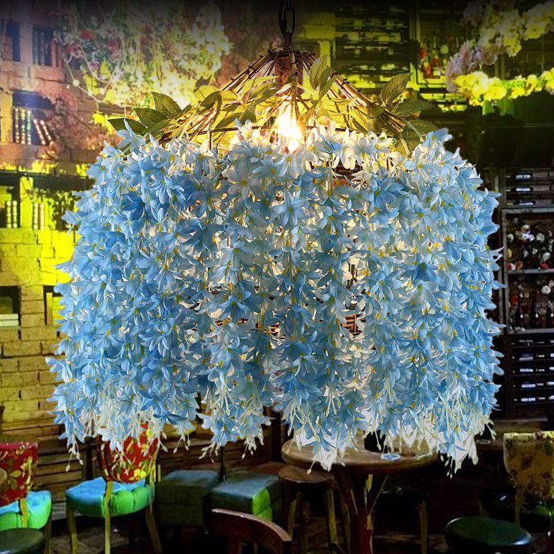 Cluster di fiori in stile Nordico Appedisci un ciondolo di illuminazione decorativa con catena sospesa regolabile