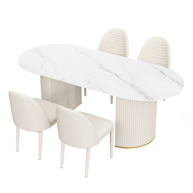 Table ovale de luxe traditionnelle en métal