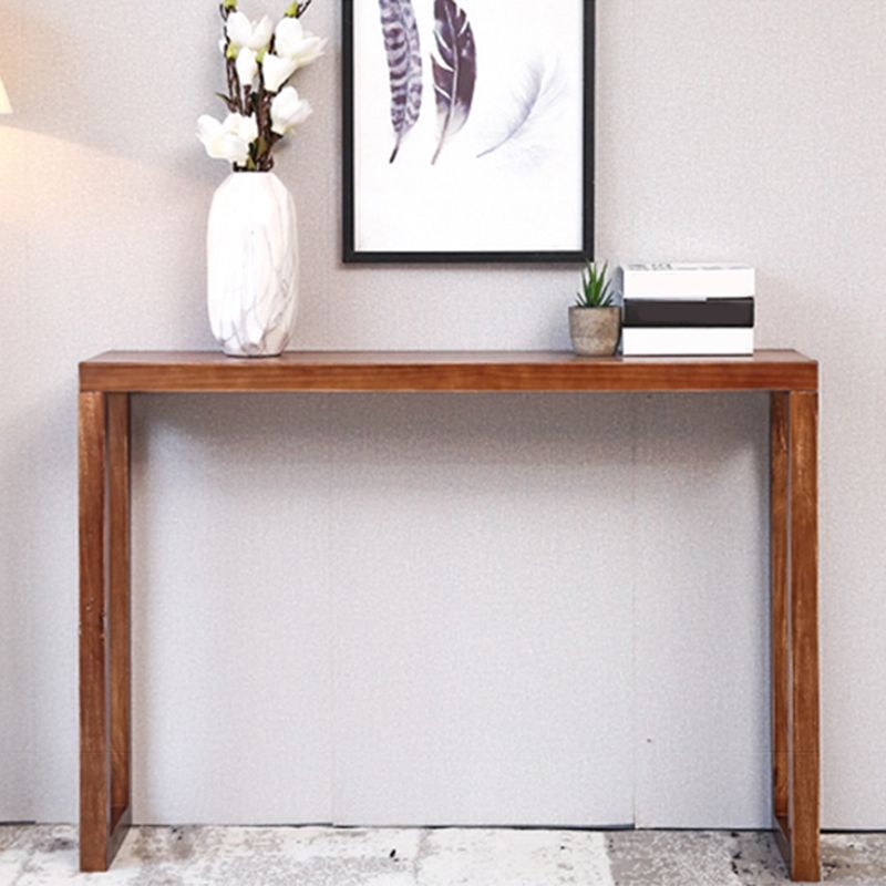 Contemporary Pine Sofa Console Table with Rectangle Shelf for Hall