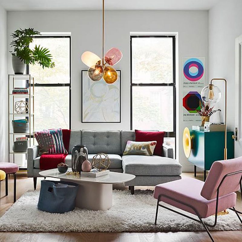 Buntes Glasschatten 4-leichter Anhängerlampe postmoderner Kunst dekorativ