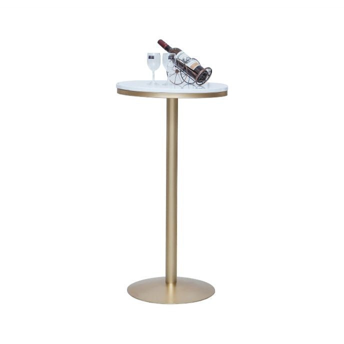 Bar Height Pub Table Glam Metal Pedestal Bar Table for Indoor