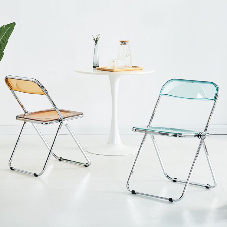 Chaise d'intérieur et d'extérieur moderne, chaise d'appoint en métal, pliable, à dossier ouvert, pour salle à manger