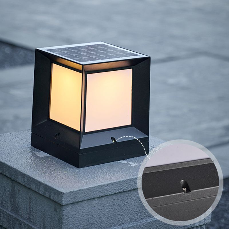 Black Waterproof Lights Square Outdoor Pillar Lamp for Garden