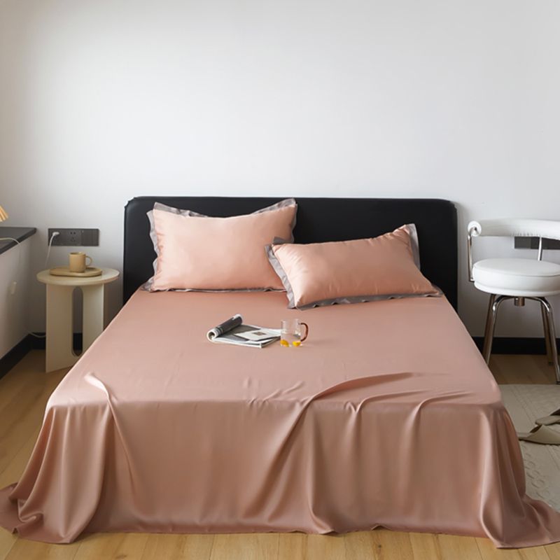 Bed Sheet Satin Solid Color Non-pilling Breathable Bed Sheet Set