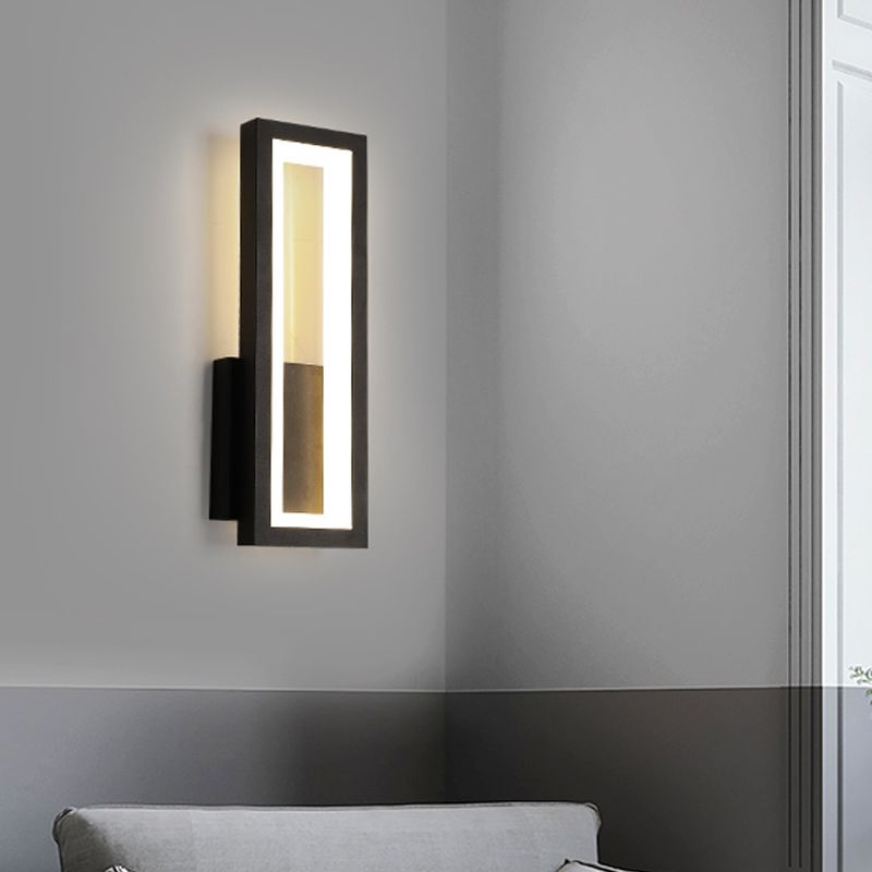 BLANCO/NEGRO/RECTANGO DE GOLD Lámpara aplastante Minimalista LED metálico Montón de montaje Luz de luz en luz blanca/cálida