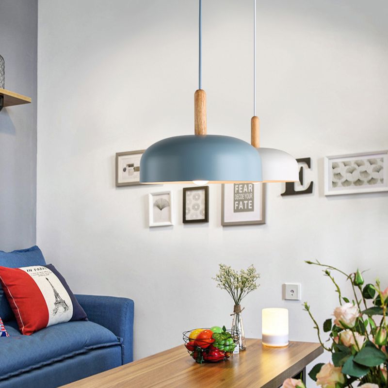 Deckenlampe Nordic Metal 1 Head Blue Hanging Leuchte für Wohnzimmer