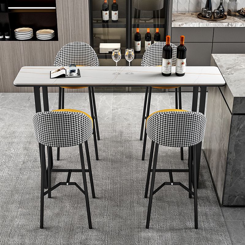 Bucket Low Back Bar Stool Leather Modern Counter Height Stools for Kitchen