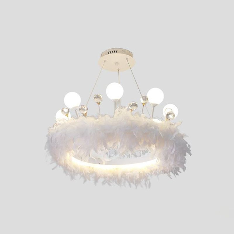 Multi-lights ring plafond hanglampen moderne stijl veer kroonluchter verlichting