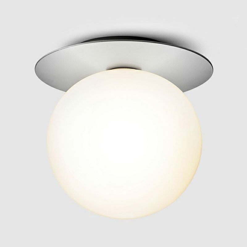 1 Glühbirnen -Gang Deckenlampe moderne Halbflush -Halterung mit Kugelglasschatten