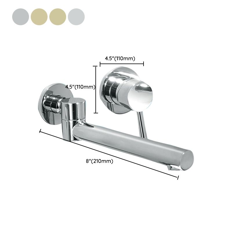 Light Luxury Wall Mounted Bathroom Faucet Lever Handle Sink Faucet