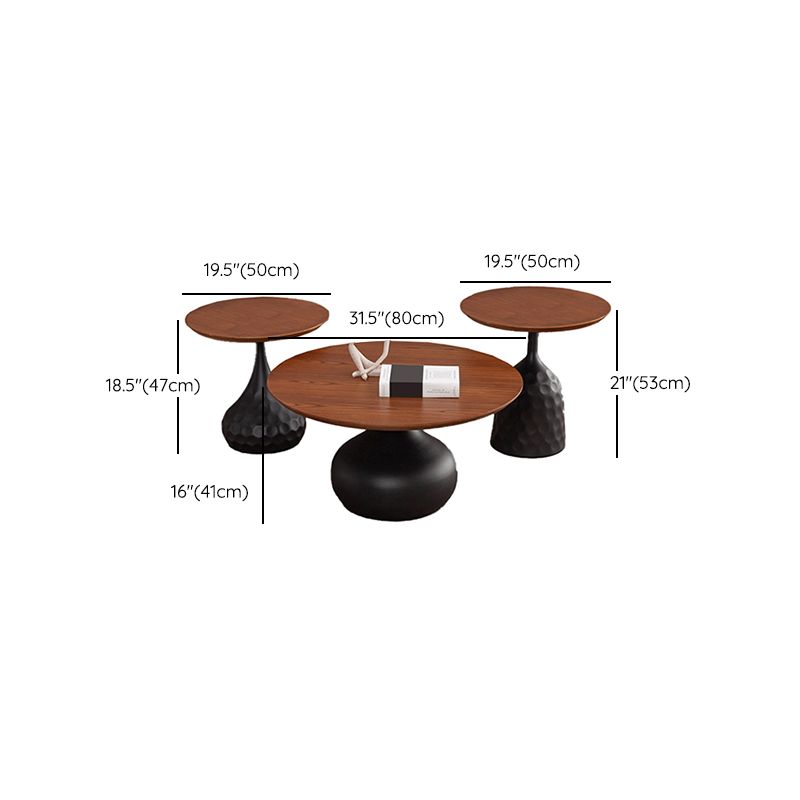 Pedestal Coffee Table Contemporary Solid Wood Coffee Cocktail Table