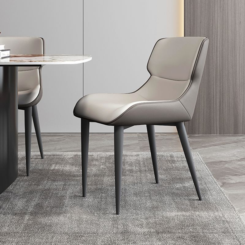 Modern Simple Side Chair Leather Side Dining Chair for Living Room