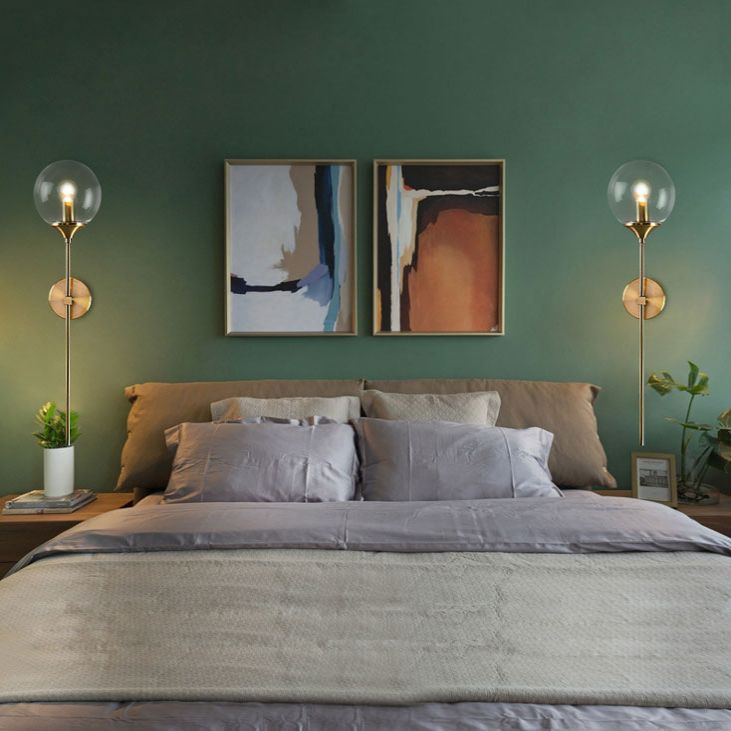 Klar/Rauch/Bernsteinglas runde Wandlampe Moderne 1 leichte Wandmontage in Gold für Wohnzimmer