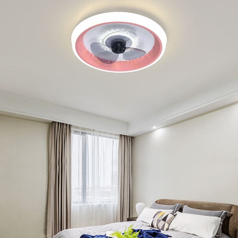 Kreisförmige Flush -Mount -Lüfterlampe Minimalist LED Semi Flush Mount Leuchte für Schlafzimmer