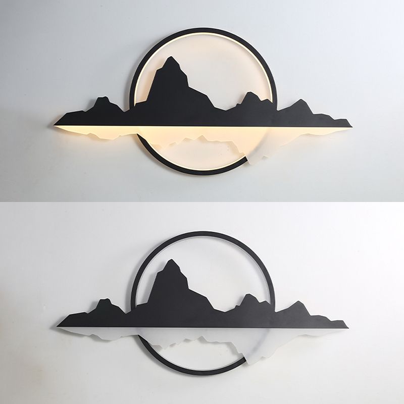 Modern Unique Shape Wall Sconce Lighting Metal Wall Sconce in Black Finish