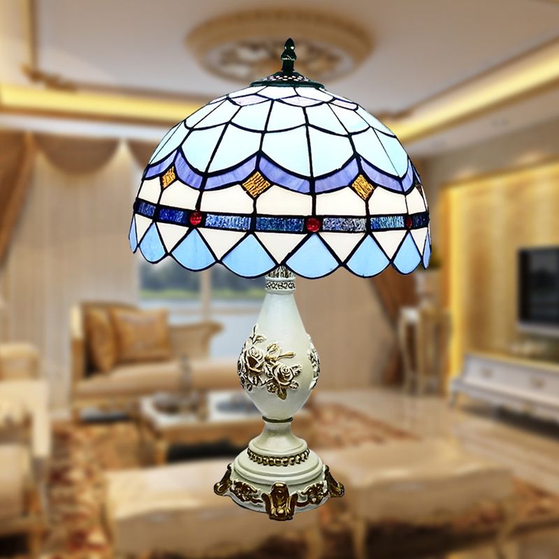 Schüssel Nachttisch Lampe Single-Bulb Buntglas Tiffany Tisch leichte Ideen für das Restaurant