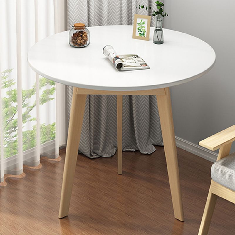 Wood Living Room Side Table Round 3 Legs End Table in White/Natural