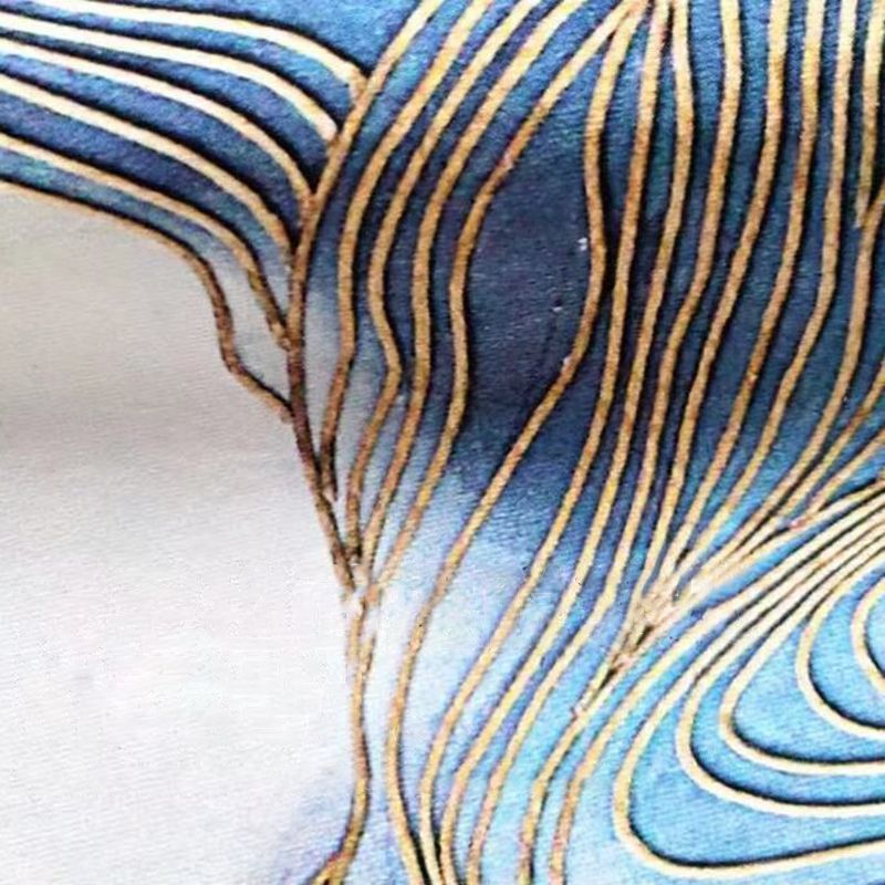 Modern Indoor Carpet Contrast Panel Polyester Rug Stain Resistant Carpet for Bedside