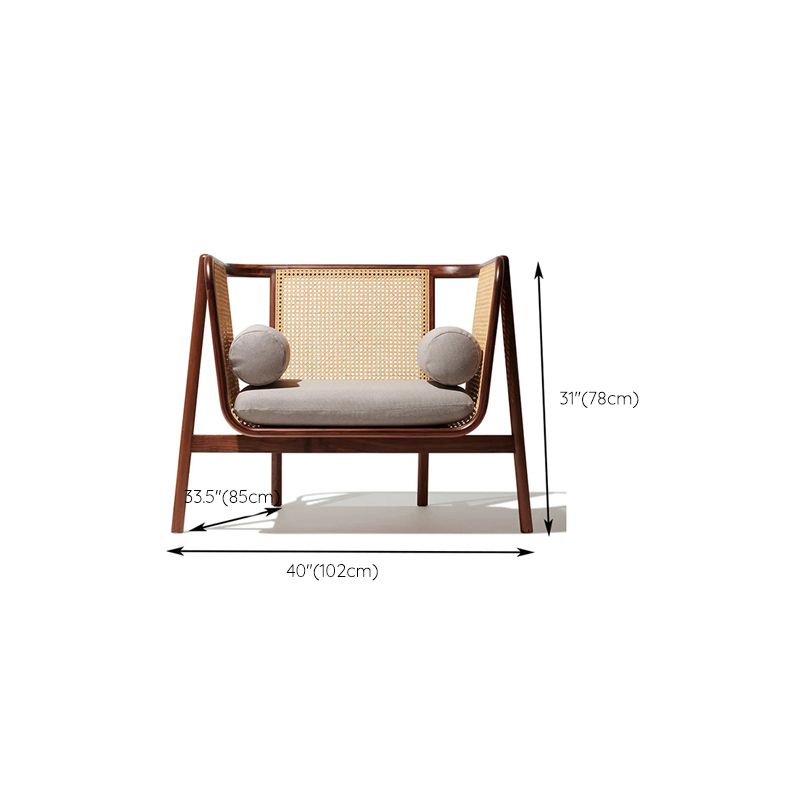 Tropical Corduroy Sofa in Solid Wood Linen Sofa for Living Room