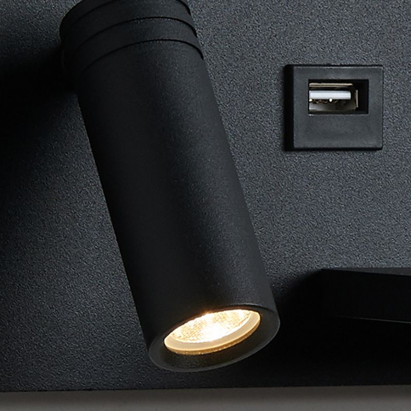 2 Lights Square Reading Wall Lighting Modern Style Metal Wall Mounted Light Fixture