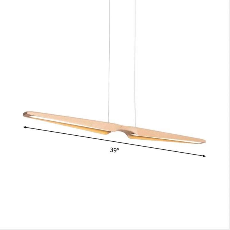 Éclairage de pendentif en bois linéaire moderne LED LED PLACE PLACE PLACE POUR BURE
