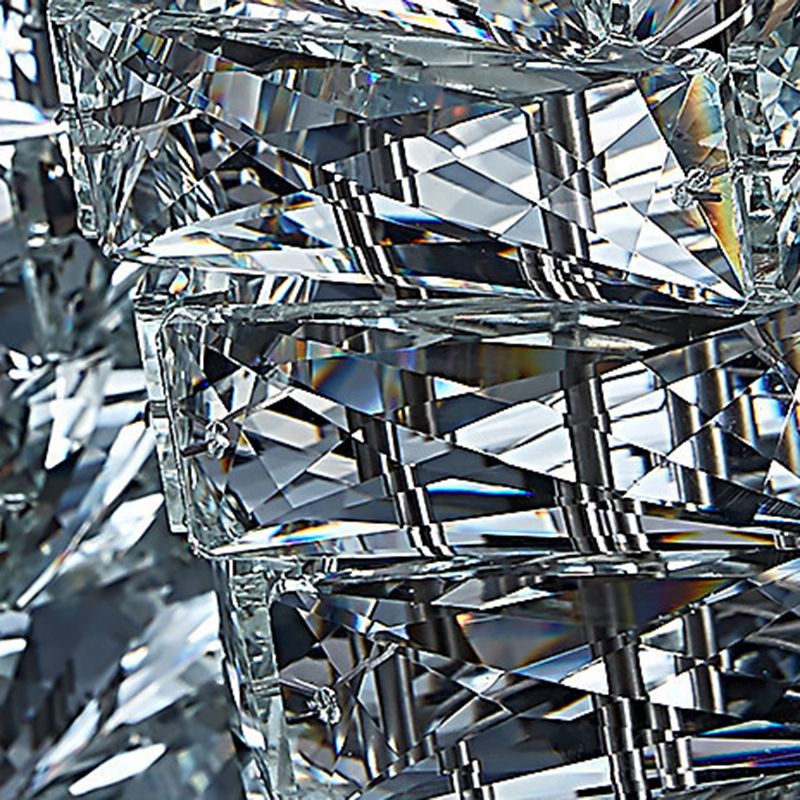 Metal and Crystal Wall Mounted Fixture in Clear LED Post Modern Cylinder Wall Lighting