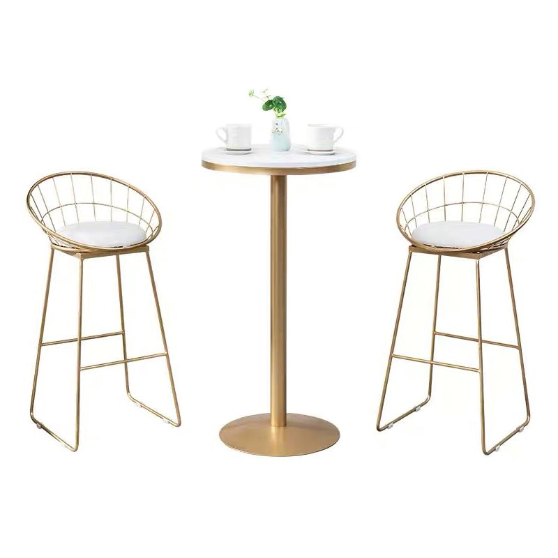 Stone Bar Dining Table Glam Bar Table with Pedestal for Dining Room