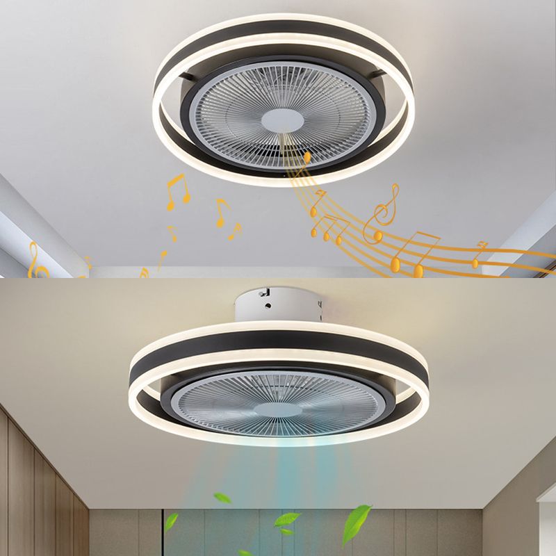 Runde Schlafzimmer halb Flush Mount Acrylminimalistische LED -Deckenlüftungslampe mit Fernbedienung