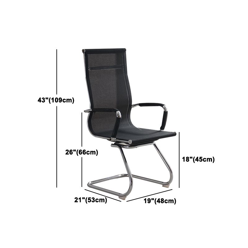 Modern & Contemporary Black Office Chair Fixed Arms Mesh Office Chair