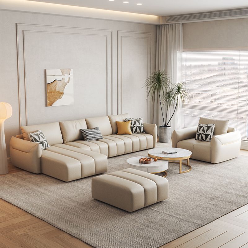 Tropical Fabric White Seating 32.2"H Standard Settee for Living Room