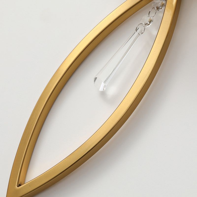 Gold 2-Light Wall Lamp in Modern Luxury Style Titanium Wall Sconce with Crystal Shade