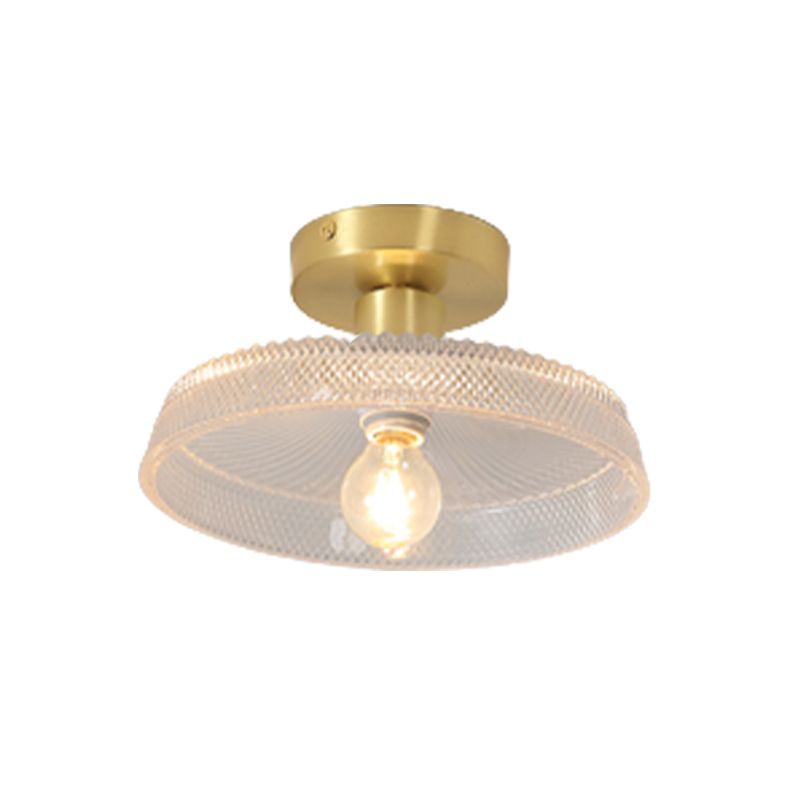 Modern Metal Ceiling Light Geometric Shape Flush Mount with Glass Shade for Living Room