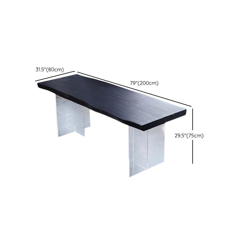 Modern Double Pedestal Dining Table Wood Table for Dining Room