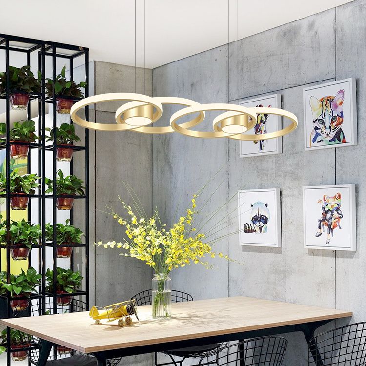 Einfachheit Ring geformtes Insel LED -LED Pendellicht für Wohnzimmer Esszimmer