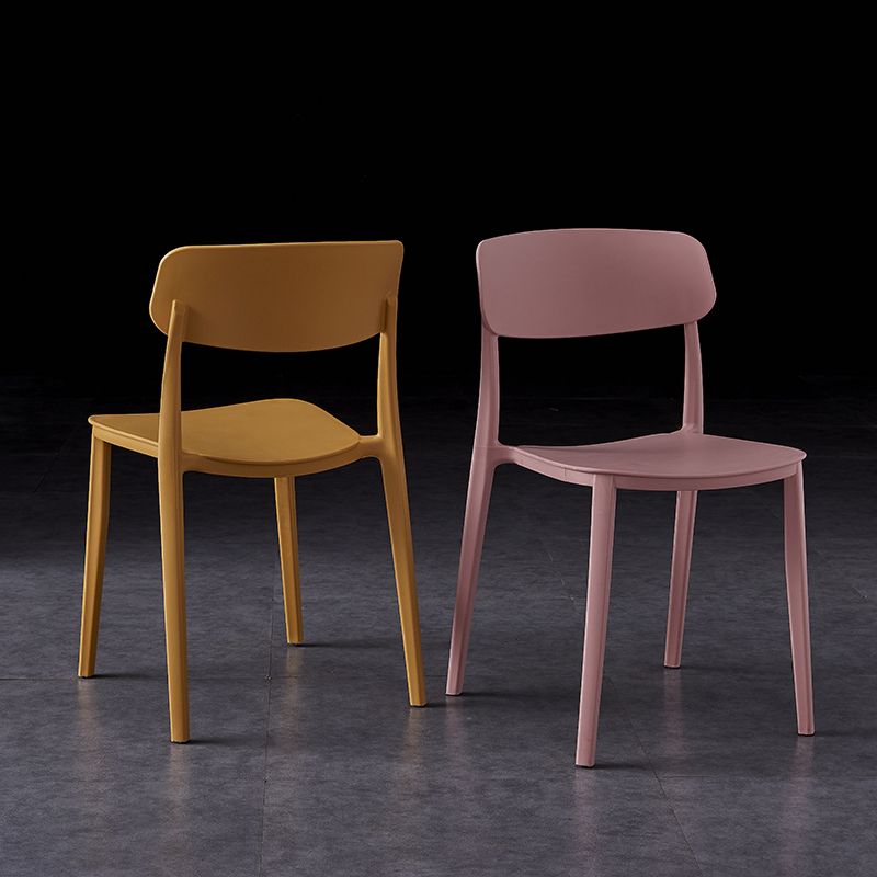 Sillas de comedor de plástico de estilo moderno, respaldo abierto, sillas laterales para cocina