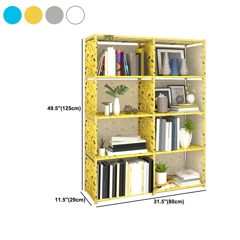 Modern Fabrics Bookcase, Geometric Bookshelf for Living Room