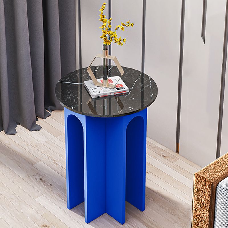 Pedestal 1 Single Coffee Table Marble/Metallic Cocktail Table