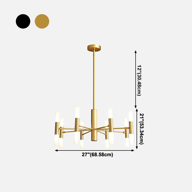 Linear Chandelier Light Fixtures Postmodern Multi-Head Suspension Pendant Lamps for Living Room